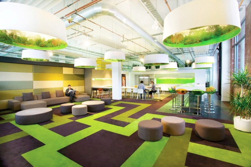 Ontera modula carpets were used in this bright and fresh office project (Norman Disney & Young), showing the look that can be achieved using carpet tiles